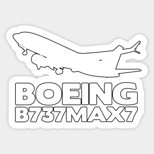 Boeing B737Max7 Silhouette Print (White) Sticker